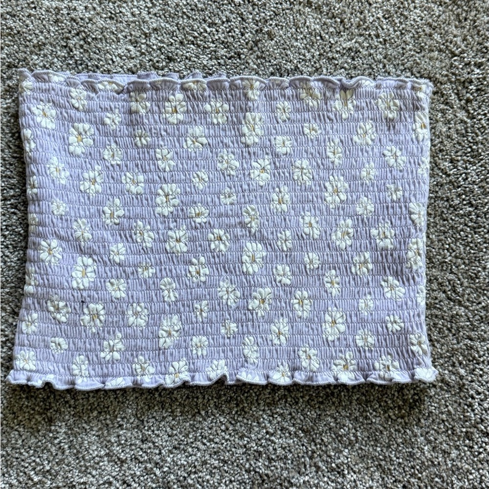 Hollister Light Purple Floral Crop Top